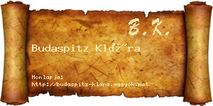 Budaspitz Klára névjegykártya
